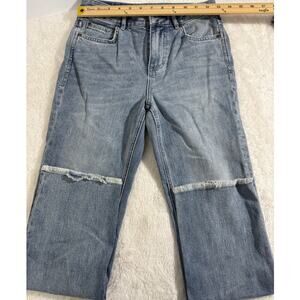 Kate Spade New York Womens High Rise Straight Crop Light Wash Raw Hem